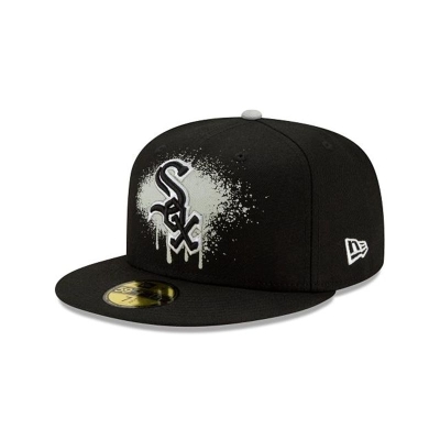 Chicago White Sox Gorra | New Era MLB Drip Front 59fifty Fitted Cap Mexico - Negros